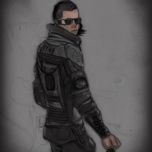 Image similar to cyberpunk jacket sketch