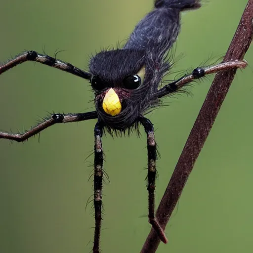 Prompt: a spider bird hybrid