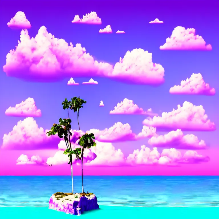 Prompt: a beautiful and balanced vaporwave. composition