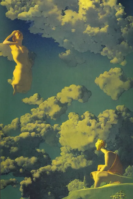 Prompt: tinnitus, by maxfield parrish