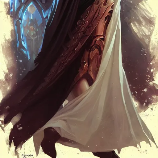 Image similar to lich queen, posing heroically, heavenly, full body close-up shot, elegant, digital painting, cinematic, trending on artstation, concept art, illustration, art by artgerm and Greg Rutkowski and Alphonse Mucha