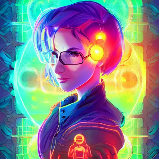 Image similar to skill magic geek inside matrix deepdream radiating a glowing aura stuff loot legends stylized digital illustration video game icon artstation lois van baarle, ilya kuvshinov, rossdraws,