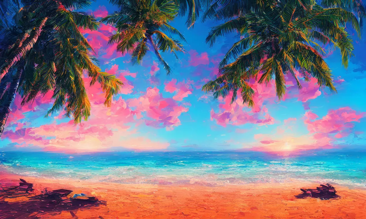 Image similar to paradise beach by alena aenami artworks in 4 k