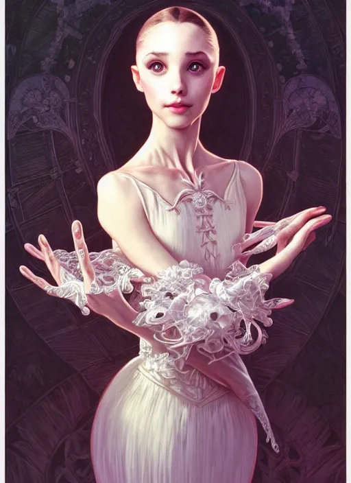 Image similar to the _ nightmare _ before _ christmas, ballerina, intricate, elegant, highly detailed, my rendition, digital painting, natural light, artstation, concept art, smooth, sharp focus, illustration, art by artgerm and greg rutkowski and alphonse mucha and uang guangjian and gil elvgren and sachin teng, symmetry!!
