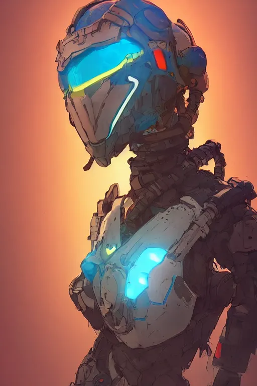 Image similar to combination suit armor aloy horizon forbidden west horizon zero dawn robot ninja mask helmet backpack tribal, art gta 5 comics, official fanart behance hd artstation by jesper ejsing, by rhads, makoto shinkai and lois van baarle, ilya kuvshinov, ossdraws radiating a glowing aura cgi rtx 2 0 2 2