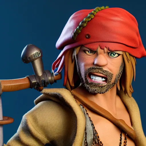 Image similar to shaggy as a pirate, figurine, 8 k, hyperdetalied, studio lighting, cgsociety,