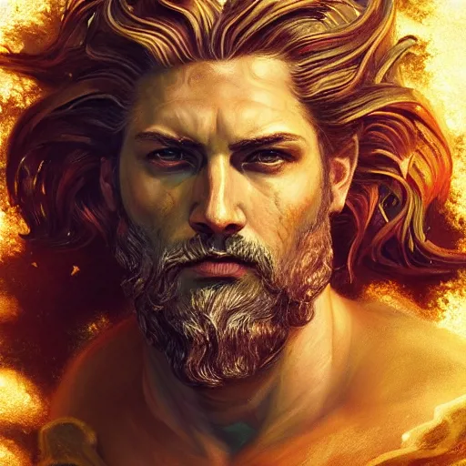 Image similar to majestic gracious imposing regal god poseidon portrait, ancient greece, atmospheric lighting, painted, intricate, volumetric lighting, beautiful, rich deep colours masterpiece, golden hour, sharp focus, ultra detailed, by leesha hannigan, ross tran, thierry doizon, kai carpenter, ignacio fernandez rios