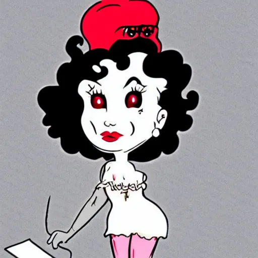 Prompt: dr. Frank n furter!! as a cute Betty boop cartoon