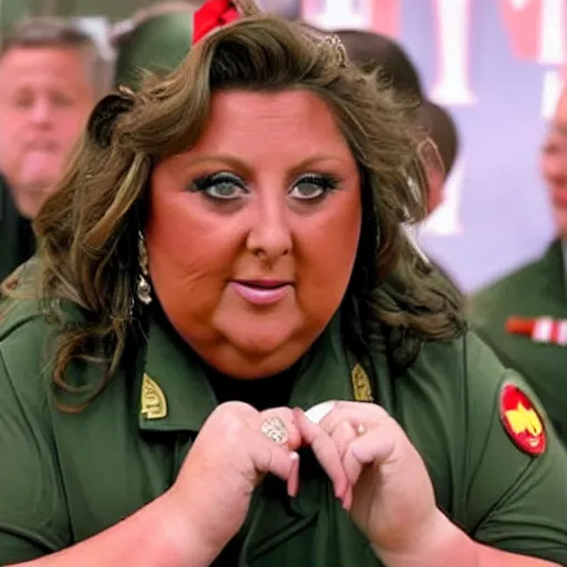 Image similar to Abby Lee Miller as a military dictator