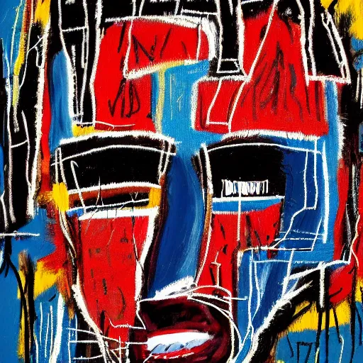 Image similar to A extremely highly detailed majestic hi-res beautiful immaculate head and shoulders painting of a strong black african man by Jean-Michel Basquiat, 8k, high textures, hyper sharp, insanely detailed and intricate, super detailed, 4k HDR high quality