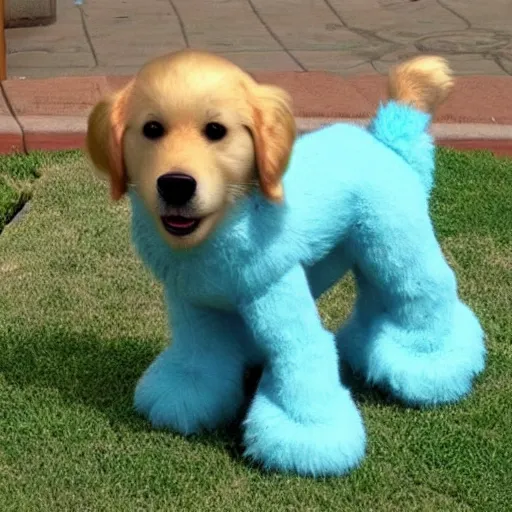 Image similar to Golden retriever dog from Pixar Monsters Inc movie