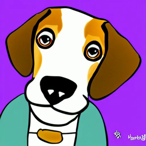 Prompt: a cartoon beagle saying good luck