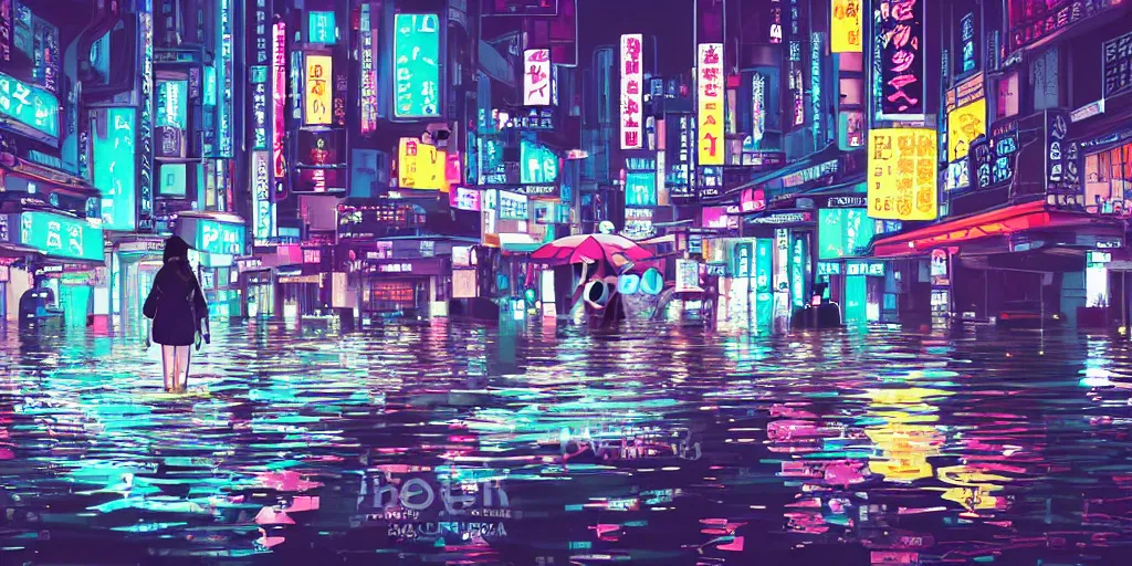 Foto de Tokyo Anime city Lights wallpaper do Stock