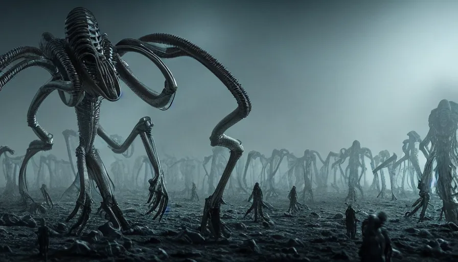 Prompt: alien army, rotting, fine details, digital art, volumetric lighting, cinematic light, photorealistic, by giger, 4 k,