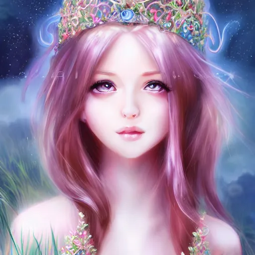 Image similar to realistic beautiful gorgeous natural cute, fantasy, elegant, lovely, princess girl, art drawn full hd, 4 k, highest quality, in artstyle by professional artists wl, kawaii