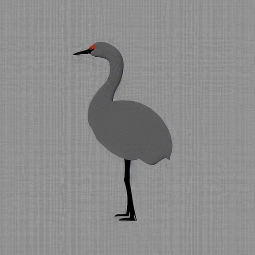 Prompt: tesselating texture of a grey crane, 2d, symmetric, clear lines, minimalistic, limited color palette