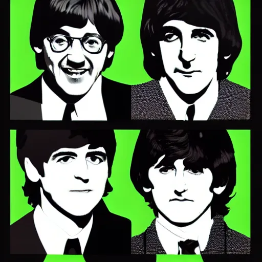 Prompt: vector graphics of the beatles