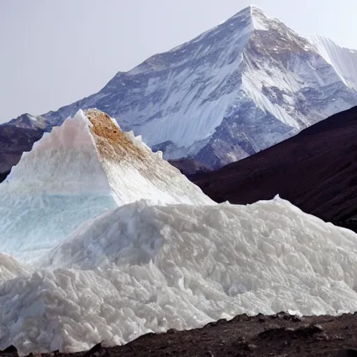 Prompt: mound of salt shaped mount everest