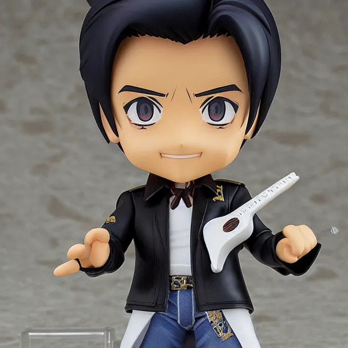 Prompt: Elvis Presley, An anime Nendoroid of Elvis Presley, figurine, detailed product photo