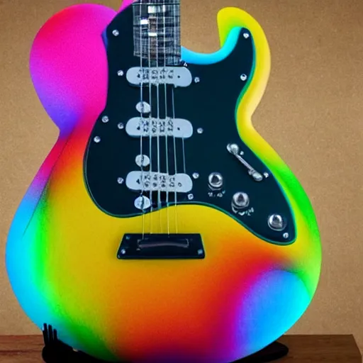 Prompt: an electric guitar made entirely out of gelatinous goo