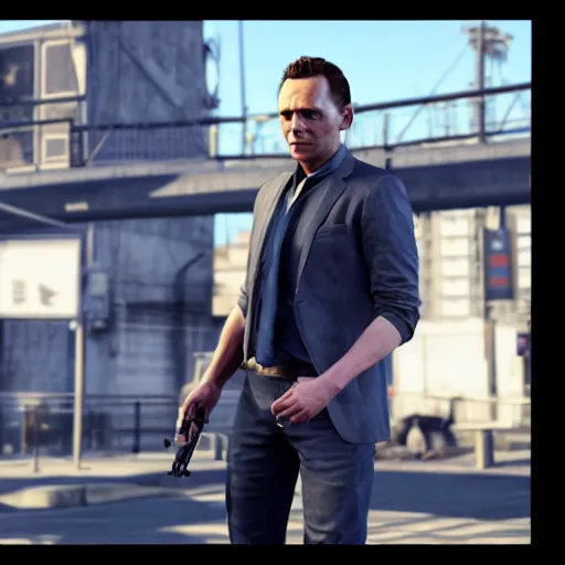 Prompt: in-game screenshot of Tom Hiddleston in GTA V, 3d render, Unreal Engine, octane render, ray tracing, Unity, highly detailed, high quality, HD, 4k, 8k, realistic, sharp, trending