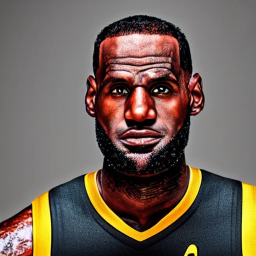 Image similar to first picture of lebron james as captain in new star trek movie, ( eos 5 ds r, iso 1 0 0, f / 8, 1 / 1 2 5, 8 4 mm, postprocessed, crisp face, facial features )