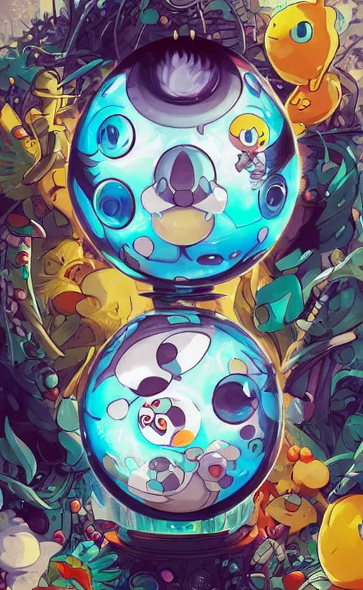 Prompt: lofi BioPunk Pokemon Togepi portrait Pixar style by Tristan Eaton_Stanley Artgerm and Tom Bagshaw,