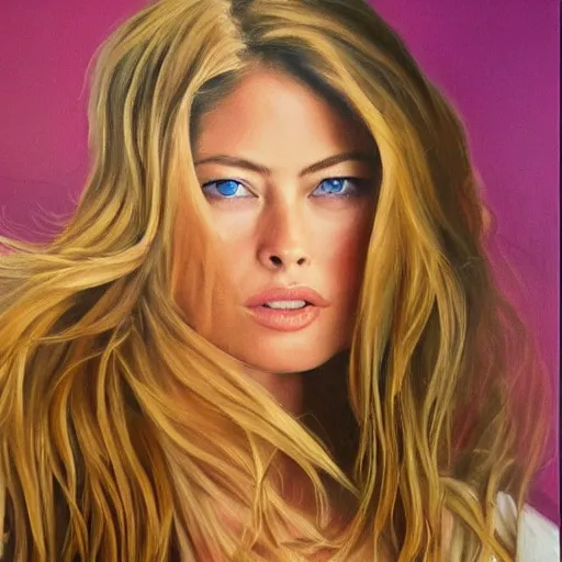 Image similar to a beautiful oil painting of Doutzen Kroes