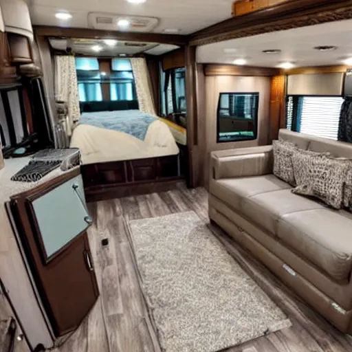 Image similar to a view of the interior of an expensive rv