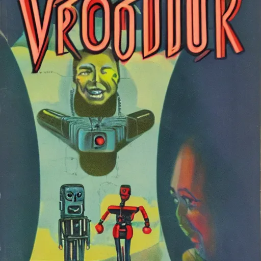 Image similar to 1 9 6 0 s science fiction book cover, robotic vampires, high quality, high resolution
