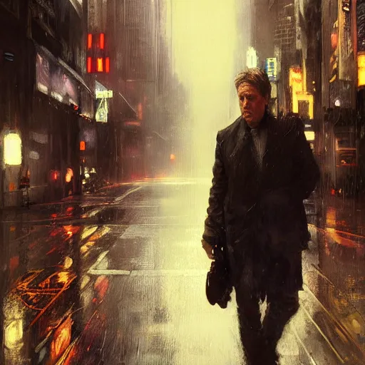 Image similar to hugh grant, hyperrealistic portrait, bladerunner street, art of elysium by jeremy mann and alphonse mucha, fantasy art, photo realistic, dynamic lighting, artstation, poster, volumetric lighting, very detailed face, 4 k, award winning