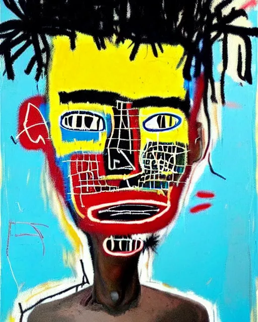 Prompt: stunning realistic portrait of jean - michel basquiat