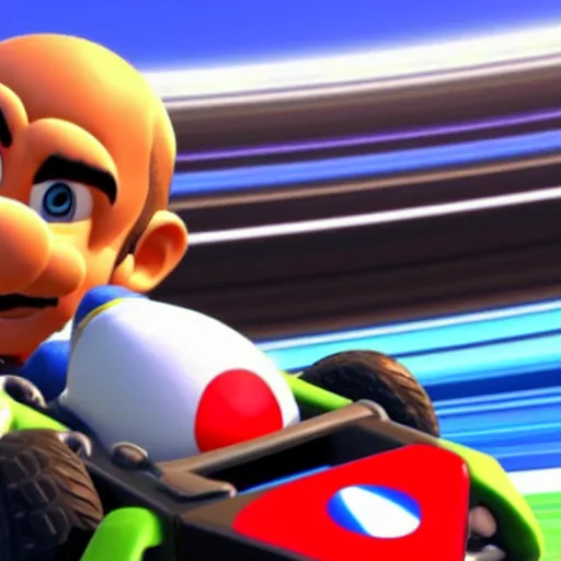 Image similar to obama racing in mario kart 8