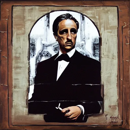 Image similar to The-Godfather painting by Thomas-Montacellinio