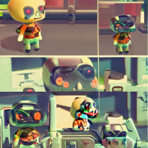 Image similar to terminator in animal crossing