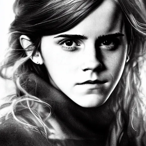 Image similar to photograph. emma watson as hermione granger ( 1 9 0 2 ). extremely detailed. 4 k.