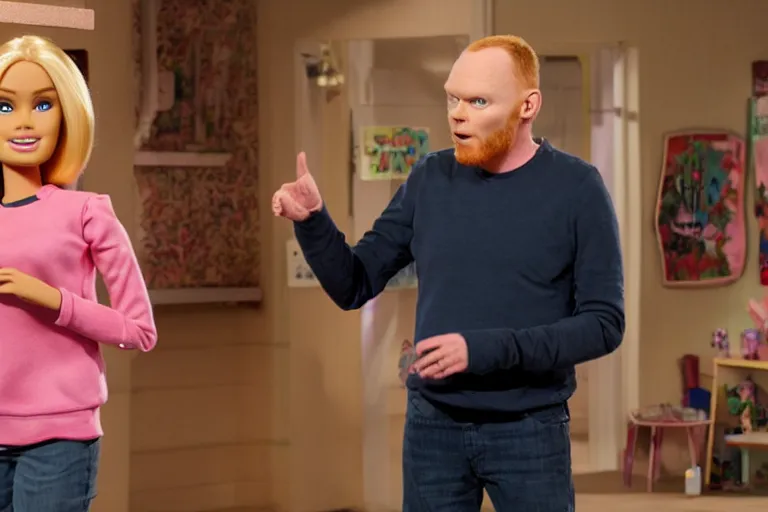 Image similar to still frame of bill burr in barbie, by Jaap Buitendijk