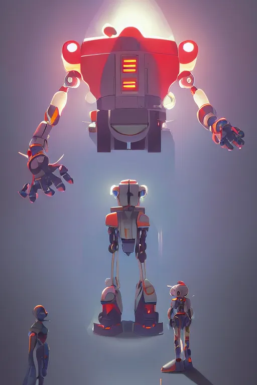 Image similar to metabots medabots medarotto medarot robot minimalist comics, behance hd by jesper ejsing, by rhads, makoto shinkai and lois van baarle, ilya kuvshinov, rossdraws global illumination ray tracing hdr radiating a glowing aura