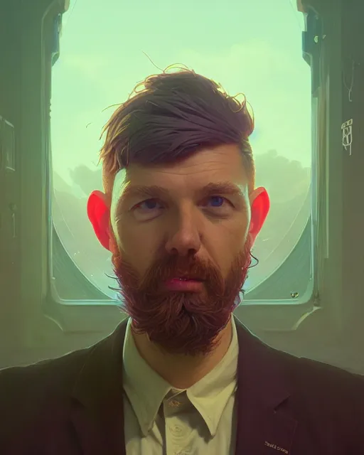 Image similar to highly detailed surreal vfx portrait of reddit moderator, stephen bliss, unreal engine, greg rutkowski, loish, rhads, beeple, makoto shinkai and lois van baarle, ilya kuvshinov, rossdraws, tom bagshaw, alphonse mucha,