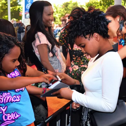 Prompt: kyla pratt signing autographs