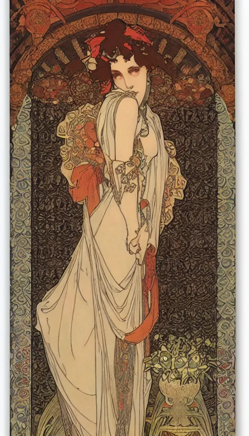 Prompt: the empress by mucha