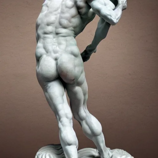 Image similar to a sculpture of a centaur by Michelangelo