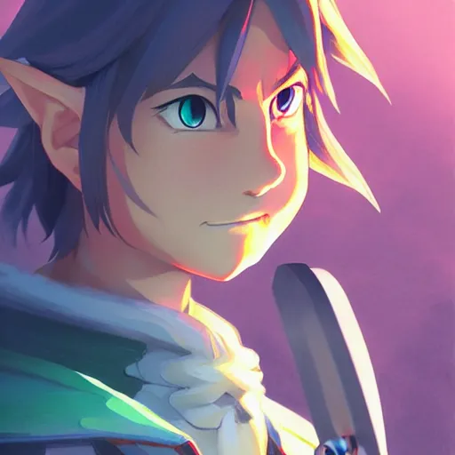 Image similar to link from the legend of zelda, portrait shinkai makoto studio ghibli studio key hideaki anno sakimichan stanley artgerm lau rossdraws james jean marc simonetti elegant highly detailed digital painting artstation pixiv