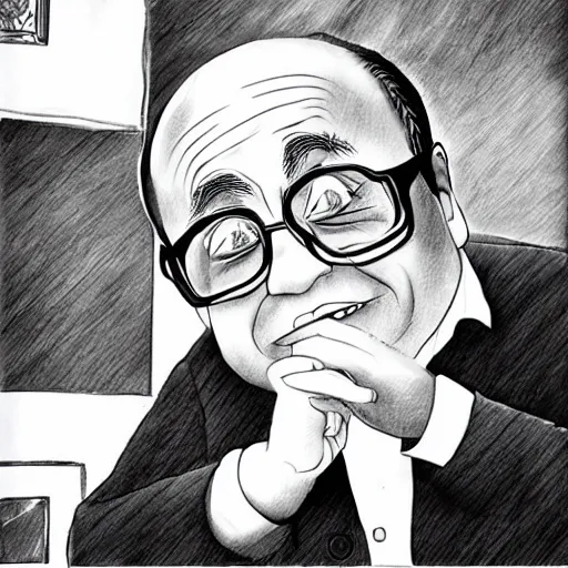 Image similar to Anime art of Danny DeVito