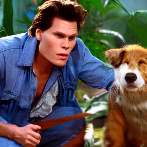 Image similar to Live Action Still of Jerma985 in Ace Ventura: Pet Detective, real life, hyperrealistic, ultra realistic, realistic, highly detailed, epic, HD quality, 8k resolution, body and headshot, film still