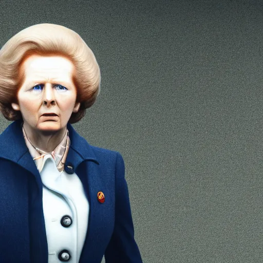 Prompt: limmy brian limond as margaret thatcher, realistic, wide shot, sunny lighting, octane render, hyper realistic, high quality, highly detailed, hd, beautiful, cinematic, 8 k, unreal engine, facial accuracy,