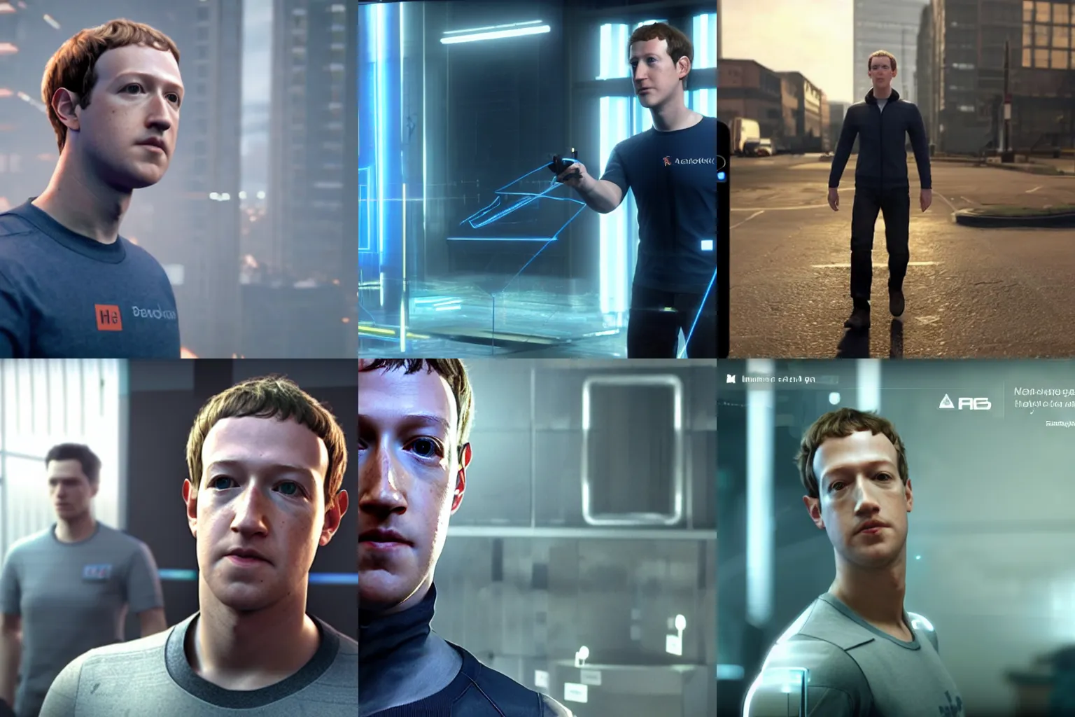 Prompt: Screenshot of Mark Zuckerberg as an android in Detroit Become Human