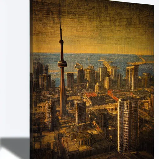 Prompt: Toronto city view, in the style of Leonardo Da Vinci