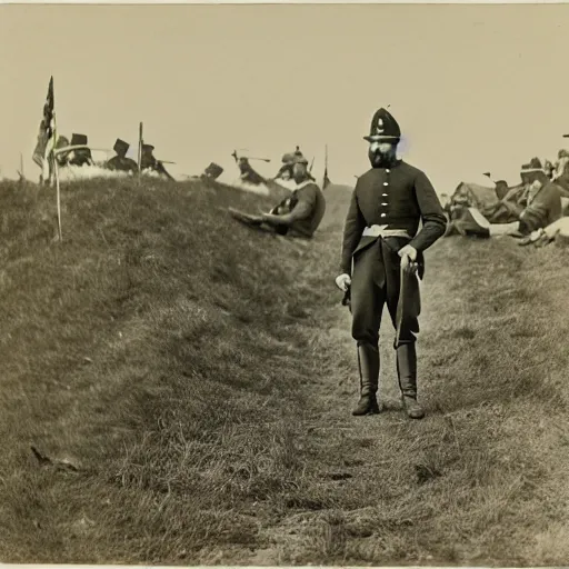 Prompt: hamster at the battle of gettysburg, mathew brady archival