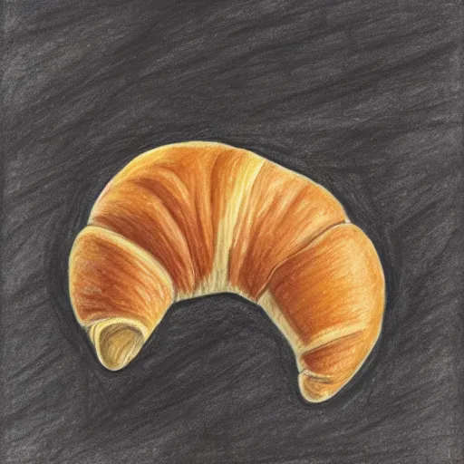 Image similar to drawing of an angry croissant fighting an happy pain au chocolat